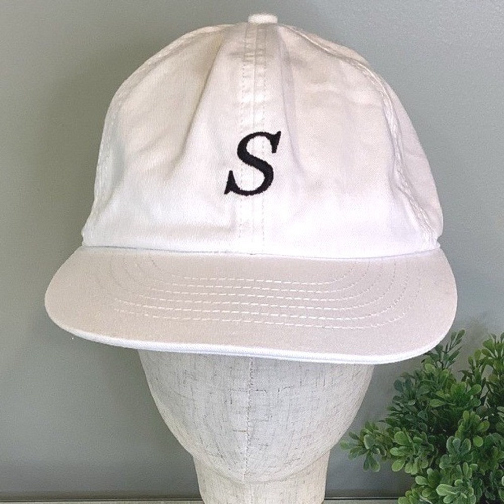 SATURDAYS NYC Brooklyn White Embroidered S Snapback Hat Cap - NWOT